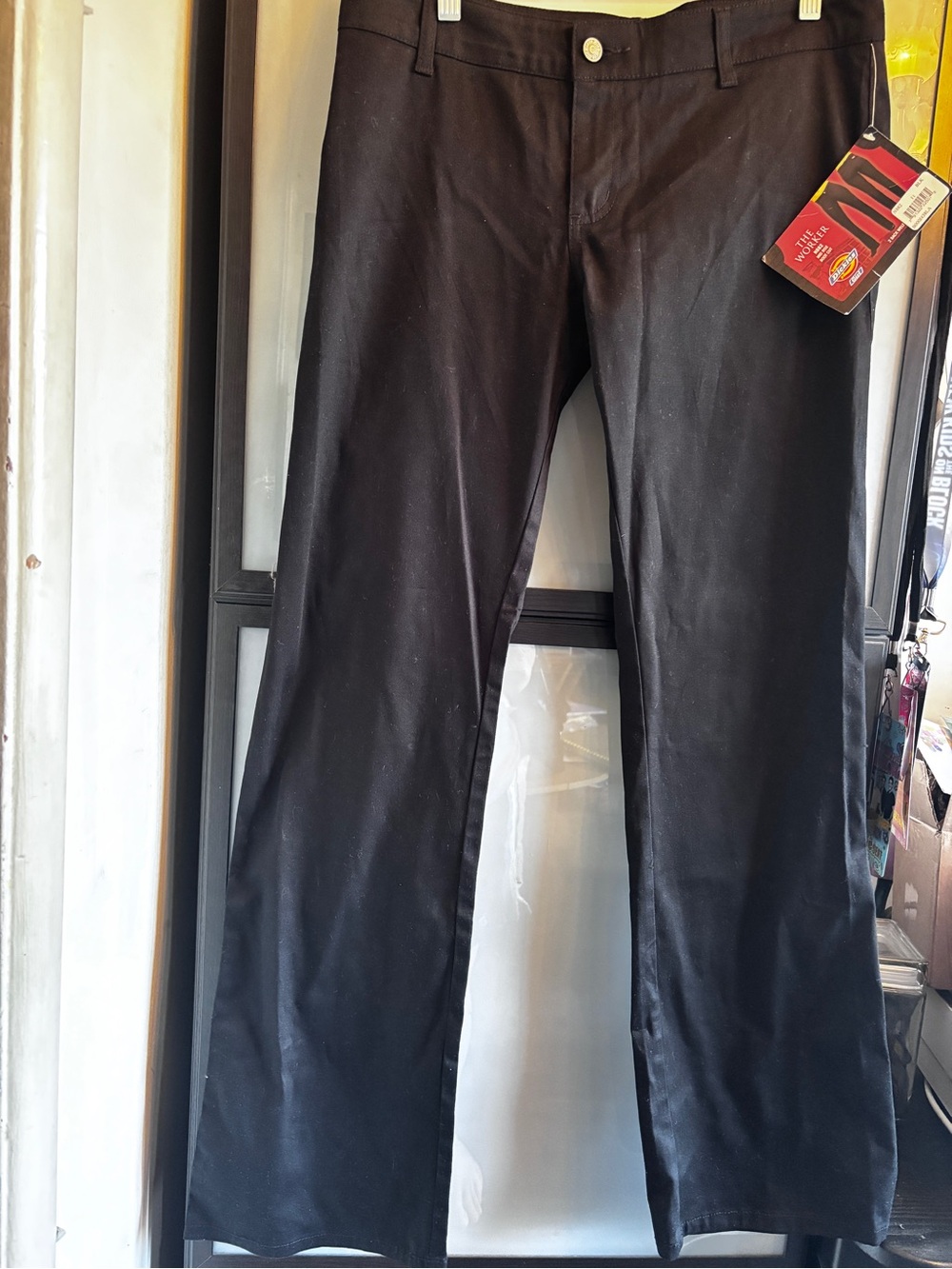 Dickies Black Mid-Rise Boot-Cut Worker Pants